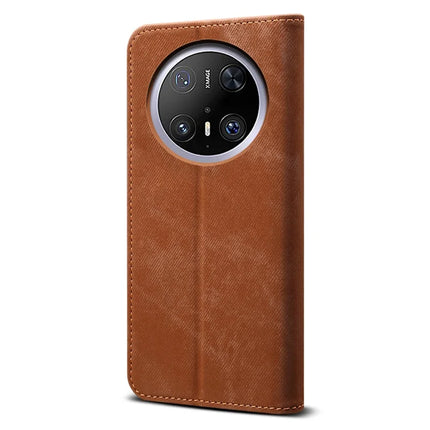 For Huawei Mate 70 Case Jeans Cloth Texture Anti-Scratch Leather Stand Phone Cover