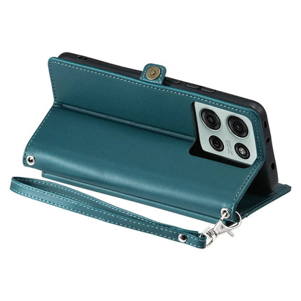 For Motorola Moto G75 5G Leather Case Wallet Stand Phone Cover with Straps