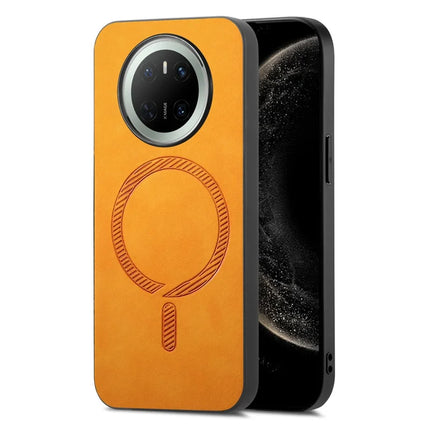 For Huawei Mate 70 Leather Back Case Compatible with MagSafe Skin-touch Phone Cover