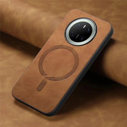 For Huawei Mate 70 Leather Back Case Compatible with MagSafe Skin-touch Phone Cover