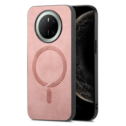 For Huawei Mate 70 Leather Back Case Compatible with MagSafe Skin-touch Phone Cover