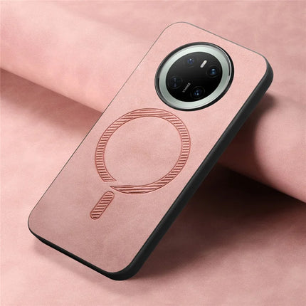 For Huawei Mate 70 Leather Back Case Compatible with MagSafe Skin-touch Phone Cover