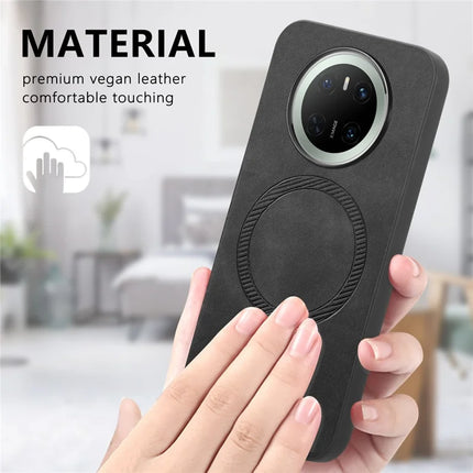 For Huawei Mate 70 Leather Back Case Compatible with MagSafe Skin-touch Phone Cover