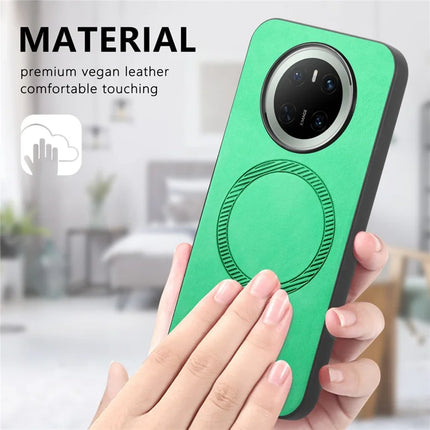 For Huawei Mate 70 Leather Back Case Compatible with MagSafe Skin-touch Phone Cover