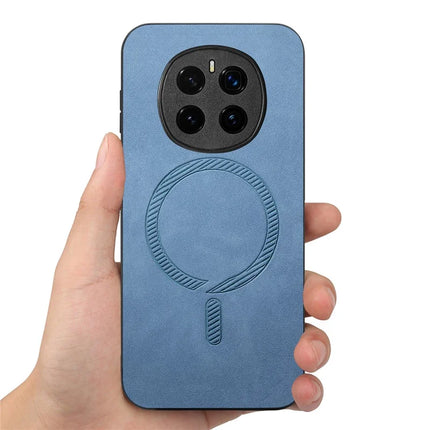 For Honor Magic7 5G Leather Back Case Compatible with MagSafe Skin-touch Phone Cover