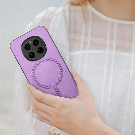 For Honor Magic7 5G Leather Back Case Compatible with MagSafe Skin-touch Phone Cover