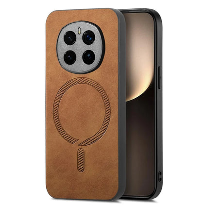 For Honor Magic7 5G Leather Back Case Compatible with MagSafe Skin-touch Phone Cover