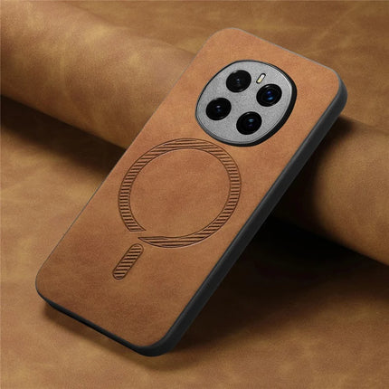 For Honor Magic7 5G Leather Back Case Compatible with MagSafe Skin-touch Phone Cover