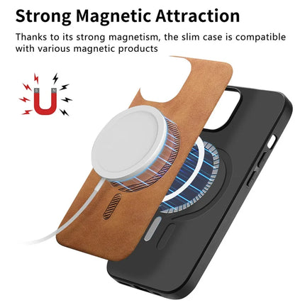 For Honor Magic7 5G Leather Back Case Compatible with MagSafe Skin-touch Phone Cover