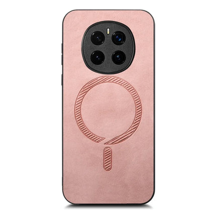 For Honor Magic7 5G Leather Back Case Compatible with MagSafe Skin-touch Phone Cover - Pink