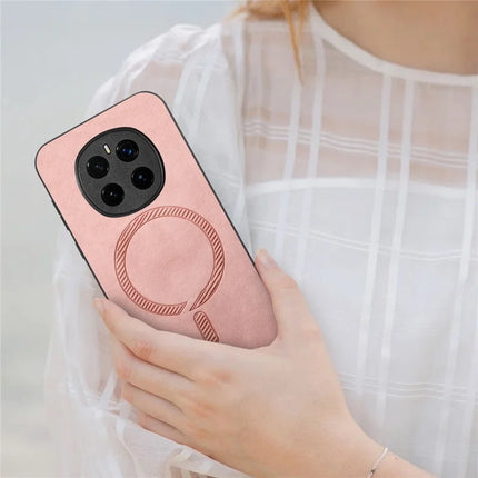 For Honor Magic7 5G Leather Back Case Compatible with MagSafe Skin-touch Phone Cover