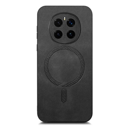 For Honor Magic7 5G Leather Back Case Compatible with MagSafe Skin-touch Phone Cover - Black