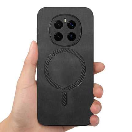 For Honor Magic7 5G Leather Back Case Compatible with MagSafe Skin-touch Phone Cover