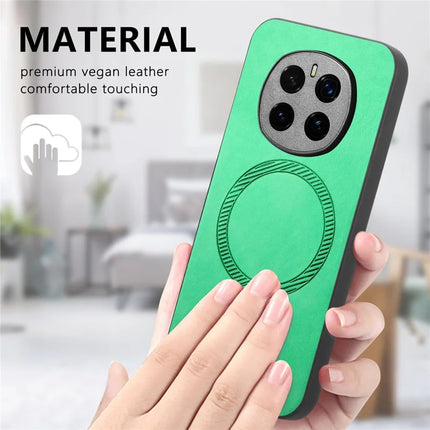 For Honor Magic7 5G Leather Back Case Compatible with MagSafe Skin-touch Phone Cover