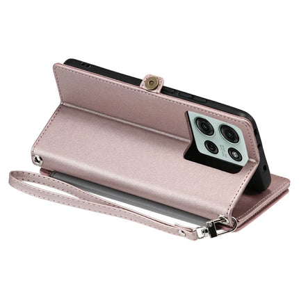 015 Style For Motorola Moto G75 5G Case TPU+PU Leather Wallet Phone Cover with Straps