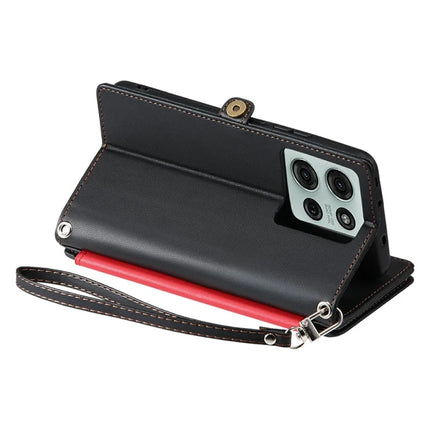 015 Style For Motorola Moto G75 5G Case TPU+PU Leather Wallet Phone Cover with Straps