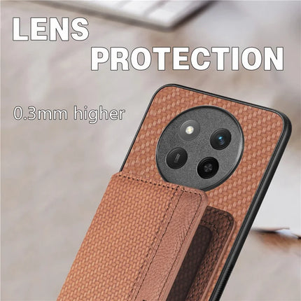 For Honor X60 Pro 5G Case RFID Blocking Carbon Fiber Leather Phone Back Cover with Card Holder