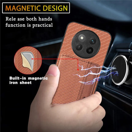 For Honor X60 Pro 5G Case RFID Blocking Carbon Fiber Leather Phone Back Cover with Card Holder