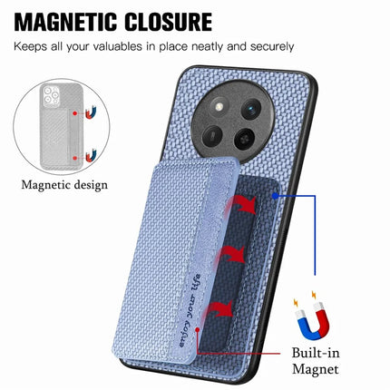 For Honor X60 Pro 5G Case RFID Blocking Carbon Fiber Leather Phone Back Cover with Card Holder