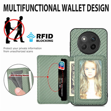 For Honor X60 Pro 5G Case RFID Blocking Carbon Fiber Leather Phone Back Cover with Card Holder