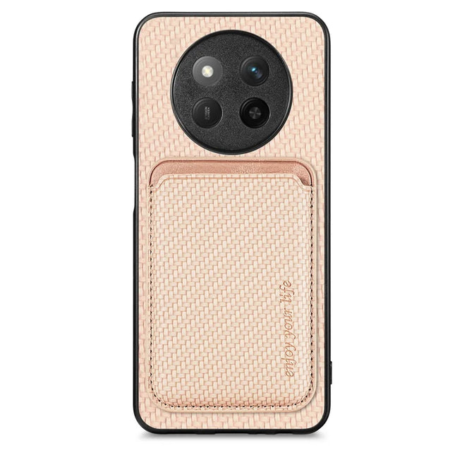 For Honor X60 Pro 5G Case Magnetic Detachable Card Holder Phone Back Cover - Khaki