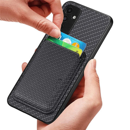 For Honor X60 Pro 5G Case Magnetic Detachable Card Holder Phone Back Cover - Black