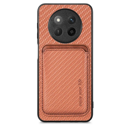 For Honor X60 Pro 5G Case Magnetic Detachable Card Holder Phone Back Cover - Brown