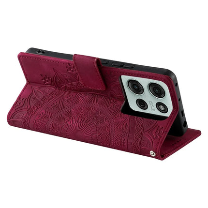 Style 018 For Motorola Moto G75 5G Case Imprinted Totem Skin Feel Wallet Leather Phone Cover