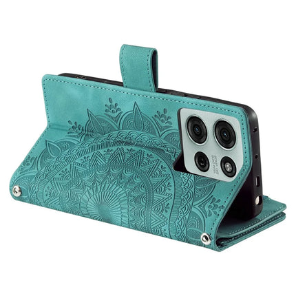 Style 006 For Motorola Moto G75 5G Wallet Case PU Leather Phone Cover Mandala Flower Pattern