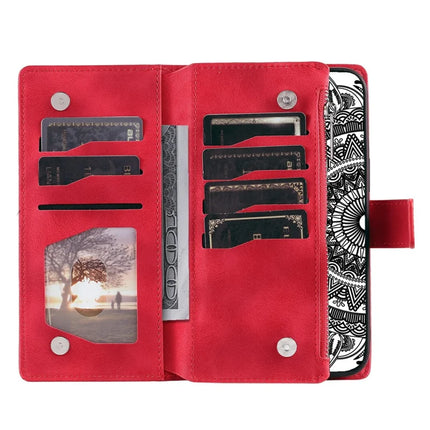 Style 006 For Motorola Moto G75 5G Wallet Case PU Leather Phone Cover Mandala Flower Pattern
