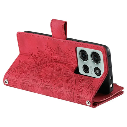 Style 006 For Motorola Moto G75 5G Wallet Case PU Leather Phone Cover Mandala Flower Pattern