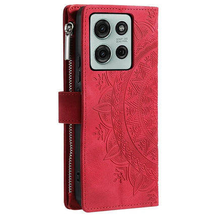 Style 006 For Motorola Moto G75 5G Wallet Case PU Leather Phone Cover Mandala Flower Pattern