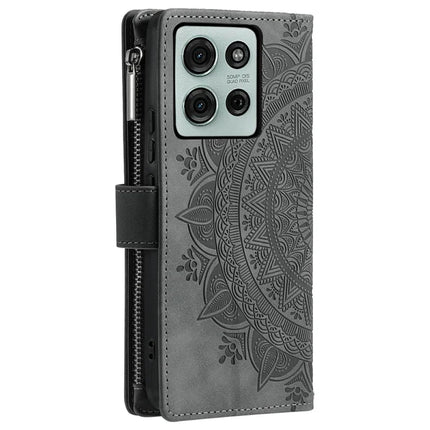 Style 006 For Motorola Moto G75 5G Wallet Case PU Leather Phone Cover Mandala Flower Pattern
