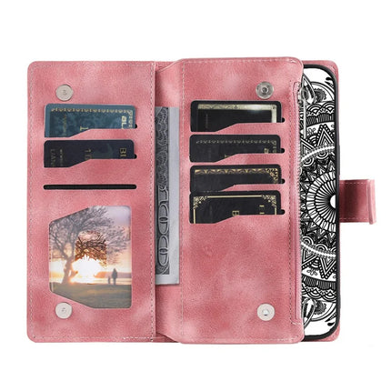 Style 006 For Motorola Moto G75 5G Wallet Case PU Leather Phone Cover Mandala Flower Pattern