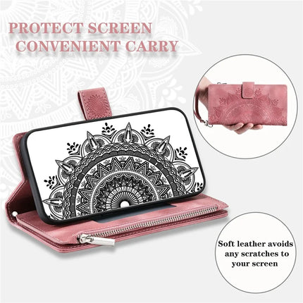 Style 006 For Motorola Moto G75 5G Wallet Case PU Leather Phone Cover Mandala Flower Pattern