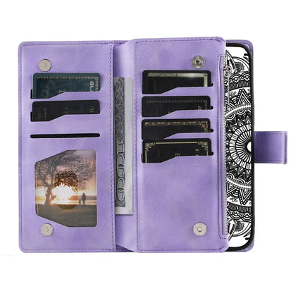 Style 006 For Motorola Moto G75 5G Wallet Case PU Leather Phone Cover Mandala Flower Pattern
