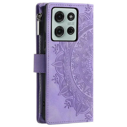 Style 006 For Motorola Moto G75 5G Wallet Case PU Leather Phone Cover Mandala Flower Pattern