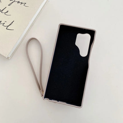 For Samsung Galaxy S23 Ultra Case Zipper Card Slots PU Leather Phone Back Cover with Wrist Strap