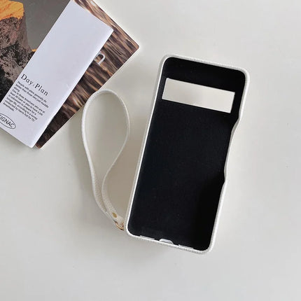 For Google Pixel 8 Pro Case Zipper Card Slots PU Leather Phone Back Cover with Wrist Strap