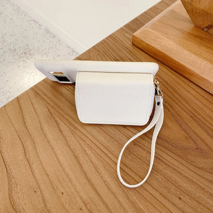For Google Pixel 8 Pro Case Zipper Card Slots PU Leather Phone Back Cover with Wrist Strap
