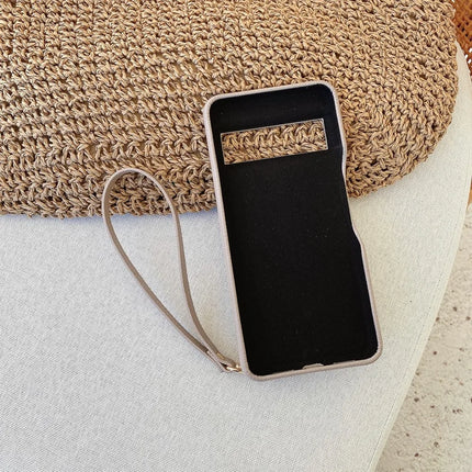 For Google Pixel 8 Pro Case Zipper Card Slots PU Leather Phone Back Cover with Wrist Strap