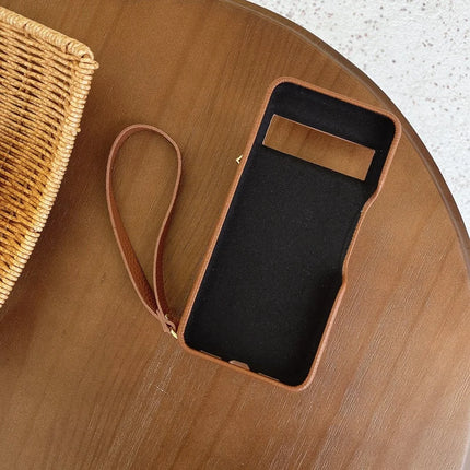 For Google Pixel 8 Pro Case Zipper Card Slots PU Leather Phone Back Cover with Wrist Strap