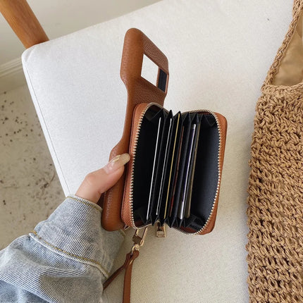 For Google Pixel 8 Pro Case Zipper Card Slots PU Leather Phone Back Cover with Wrist Strap