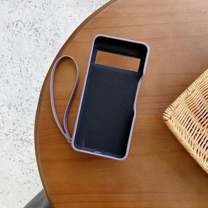 For Google Pixel 8 Pro Case Zipper Card Slots PU Leather Phone Back Cover with Wrist Strap