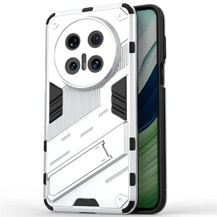 For Huawei Mate 70 Pro+  /  Mate 70 Pro Case PC + TPU Shockproof Phone Cover with Kickstand - White