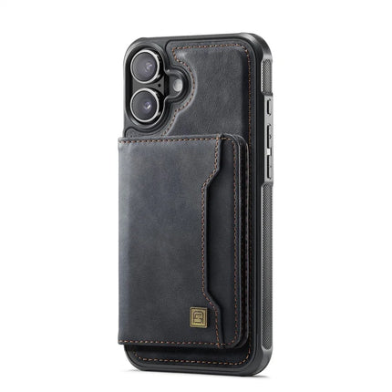 For iPhone 16 Plus Case AUTSPACE A13 Vintage Leather Back Cover with Magnetic Detachable Card Bag