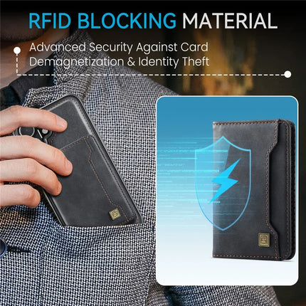 For iPhone 16 Plus Case AUTSPACE A13 Vintage Leather Back Cover with Magnetic Detachable Card Bag