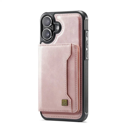 For iPhone 16 Plus Case AUTSPACE A13 Vintage Leather Back Cover with Magnetic Detachable Card Bag