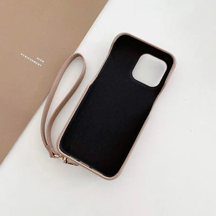 For iPhone 16 Pro Max Case Multi-Functional Card Slots Leather Back Cover with Wrist Strap