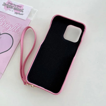 For iPhone 16 Pro Case Multi-Functional Card Slots Leather Back Cover with Wrist Strap